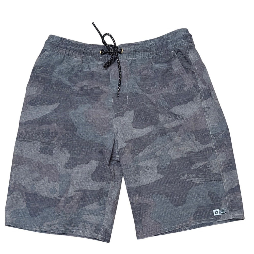 Salty Crew Board Shorts Boys XL sz 28 Swim Trunks Surf Paddle Walk Fish Graphics